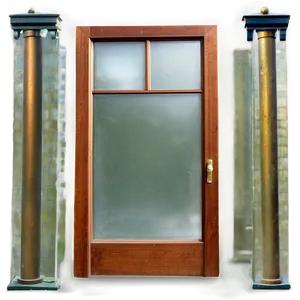 Antique Glass Door PNG Aww77