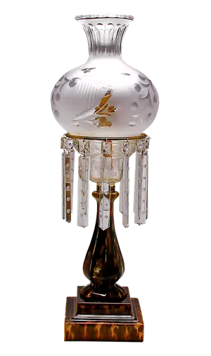 Antique Glass Oil Lamp PNG image