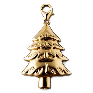 Antique Gold Christmas Tree Charm PNG 38