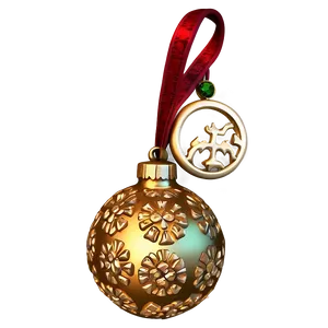 Antique Gold Christmas Trinket Png Amo PNG image