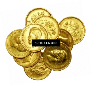 Antique Gold Coins Collection PNG image