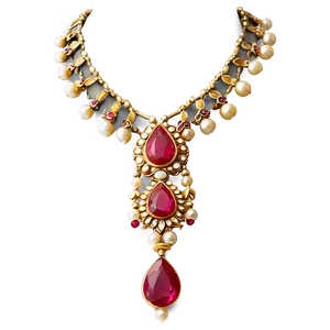 Antique Gold Necklace PNG 06122024 PNG