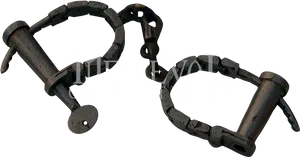 Antique Iron Handcuffs Collectible PNG