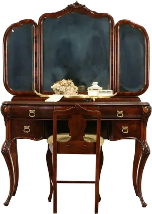 Antique Mahogany Dressing Table PNG