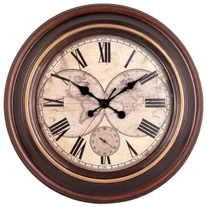 Antique Map Wall Clock PNG image