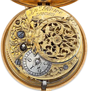 Antique Ornate Pocket Watch PNG