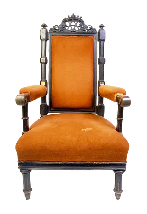 Antique Ornate Throne Chair PNG image