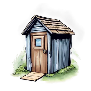 Antique Outhouse Sketch PNG Byh21 PNG