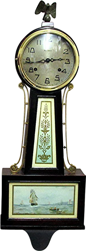 Antique Pendulum Clock PNG image
