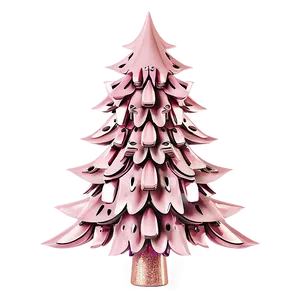 Antique Pink Christmas Tree PNG 06122024
