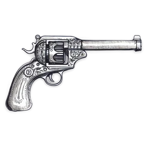 Antique Pistol Sketch PNG 05242024