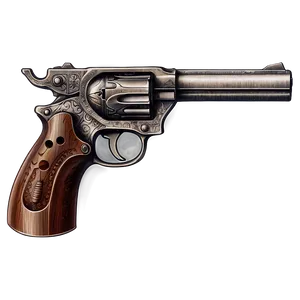 Antique Pistol Sketch PNG 36
