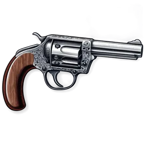 Antique Revolver Engraving Png 47 PNG image