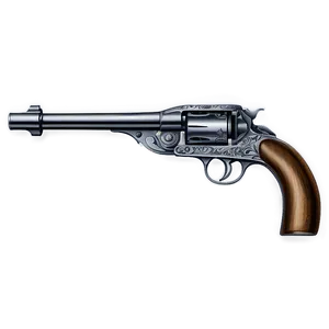 Antique Revolver Engraving PNG Tnl PNG