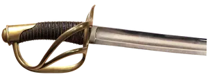 Antique Saberwith Brass Guard PNG image