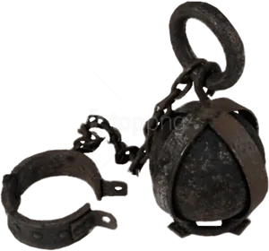 Antique Shacklesand Ball Chain PNG