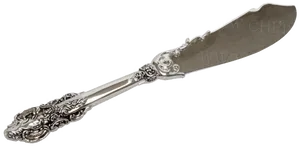 Antique Silver Butter Knife PNG image