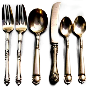 Antique Silverware Utensils Png 06212024 PNG image