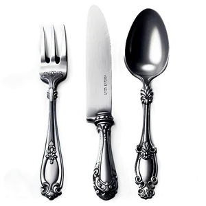 Antique Silverware Utensils Png Byq93 PNG image