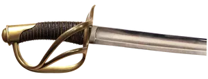 Antique Swordwith Brass Guard PNG image