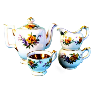 Antique Tea Set PNG Shc PNG