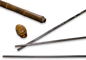 Antique Walking Stick Components PNG image