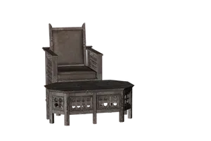 Antique Wooden Chairand Desk Set