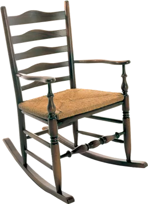 Antique Wooden Rocking Chair PNG image