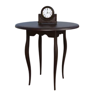 Antique Wooden Table With Clock PNG image