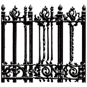 Antique Wrought Iron Fence PNG Rat55 PNG