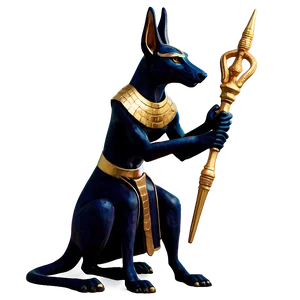 Anubis With Scepter Png 06272024 PNG image