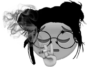 Anxiety Induced Smoking Cartoon Character PNG