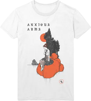 Anxious Arms Graphic Tee Design PNG image