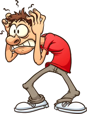 Anxious Cartoon Character PNG