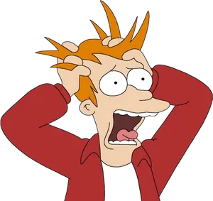 Anxious Cartoon Character Panic PNG image