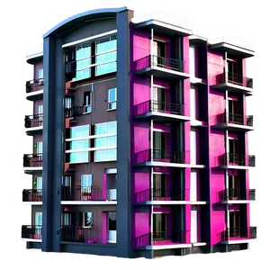 Apartment Building Exterior PNG 10