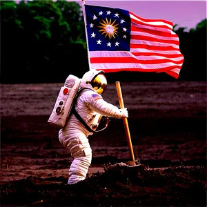 Apollo 11 Flag Planting PNG Vqc