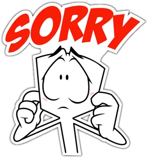 Apology Cartoon Character Holding Sign PNG image