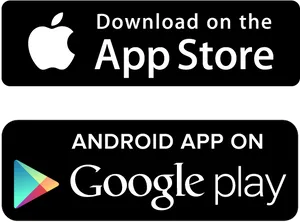 App Store Google Play Badges PNG image