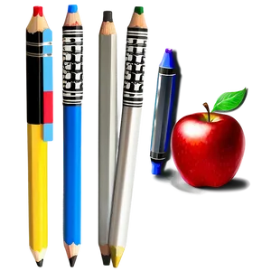 Apple And Pencil PNG 06132024 PNG