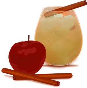 Apple Cinnamon Cider Illustration PNG image