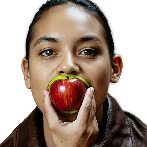 Apple In Mouth PNG Nul PNG