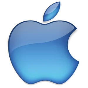 Apple Logo Blue Glow PNG image