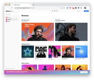 Apple Music Browsing Interface Screenshot PNG