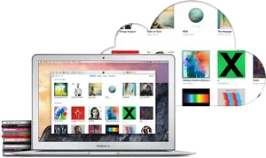 Apple Music Interface Mac Bookand C Ds PNG
