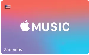 Apple Music3 Months Promotion Card PNG