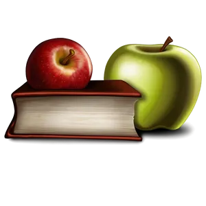 Apple On Book Clipart PNG Ins97