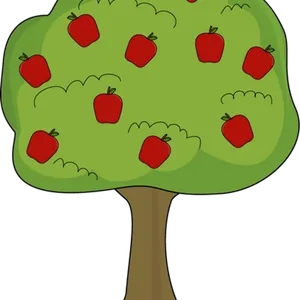 Apple Tree Cartoon Illustration