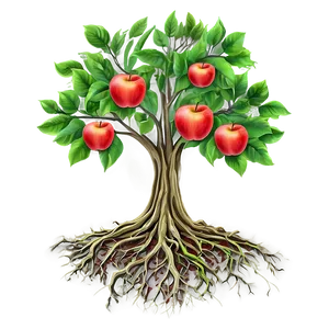 Apple Tree With Roots Png 06132024 PNG image