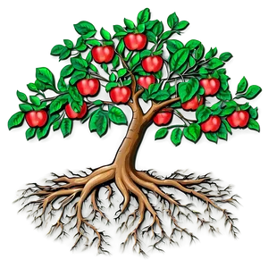 Apple Tree With Roots Png 32 PNG image